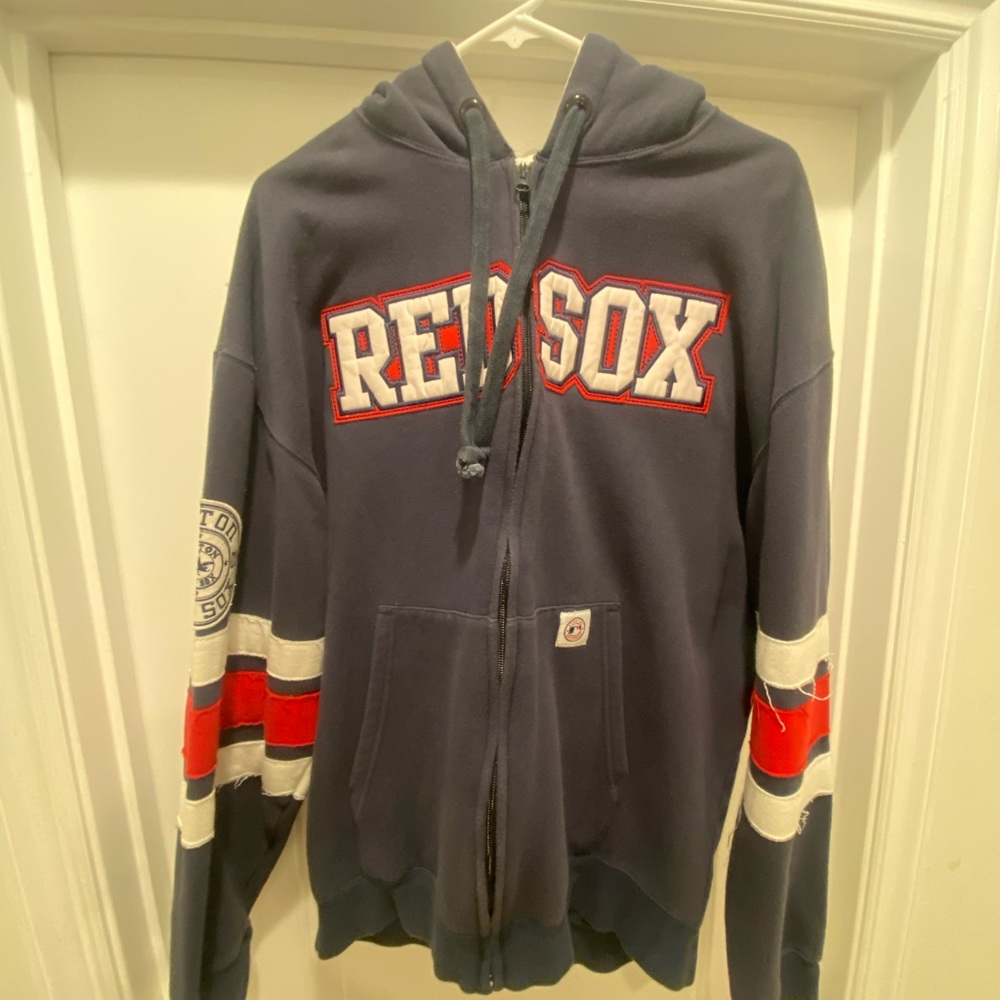 Stitches Boston Red Sox Navy and Red Hoodie